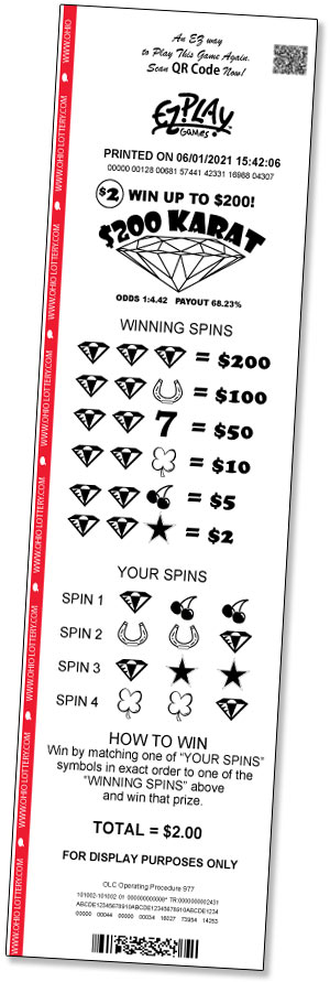 game ticket example