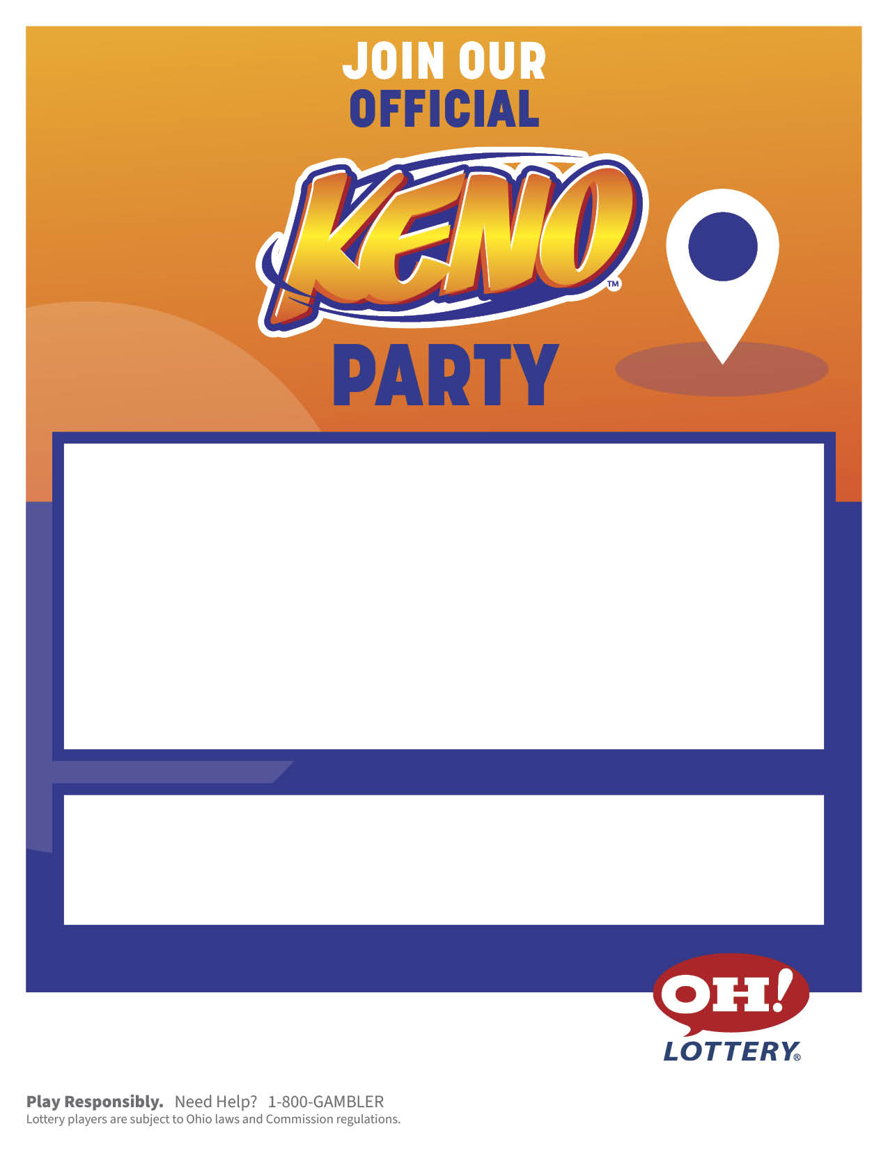 Join Keno Promo poster with white indicator